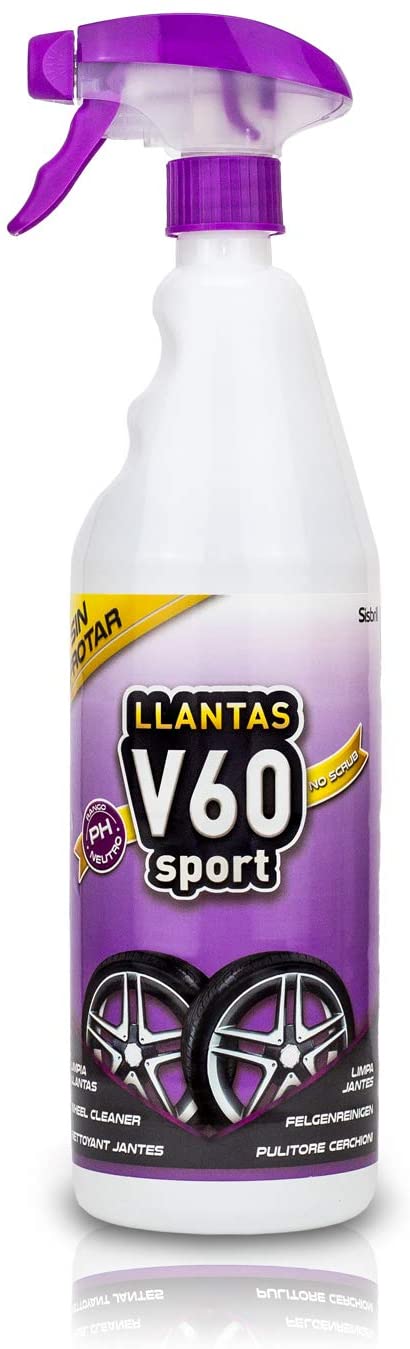 Sisbrill V60 Sport Limpia Llantas - Neutro y Seguro - Efecto Gecko Spray -  1 Litro : : Coche y moto